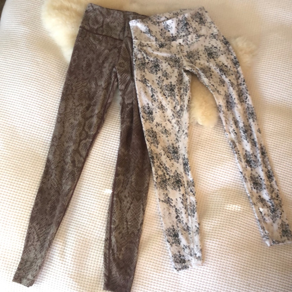 Varley legging set - size XS.  Rattle snake and dragon scale patterns.